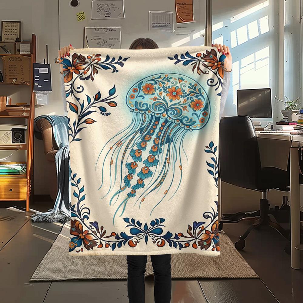 1PC Retro animals Print Flannel Blanket, High quality Comfortable for All Seasons, Home Decor, Warmth and Comfort