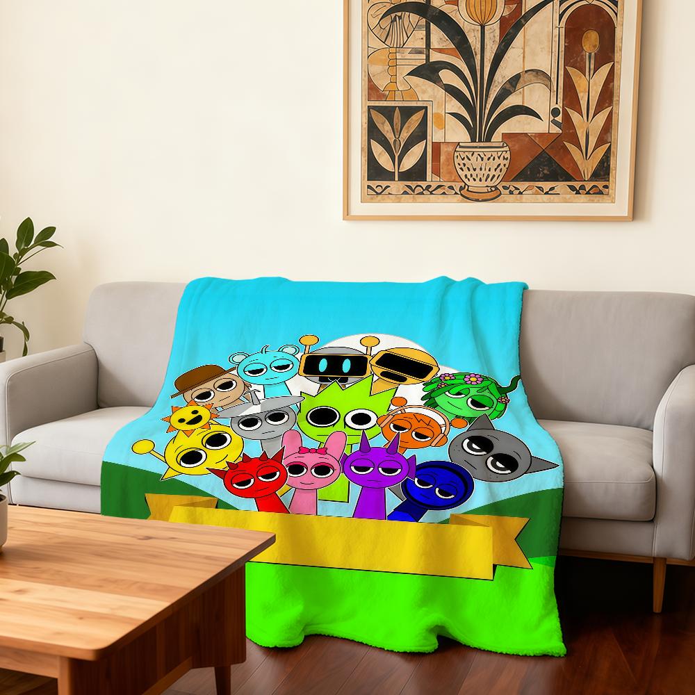 S-Sprunki Game I-Incredibox Blanket Super Warm Comfortable Plush Throw Blanket Child Home Sofa Bedroom Gift