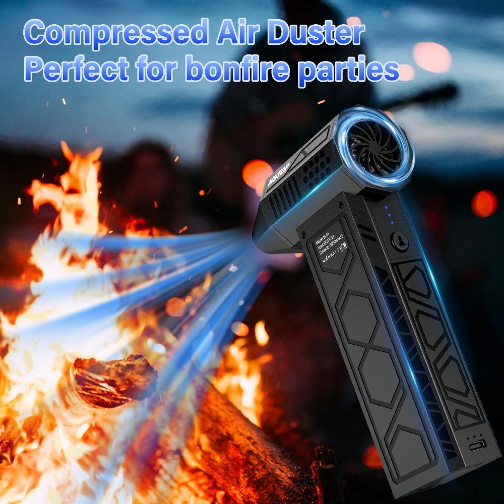 Blower Fan Compressed Air Duster 180000RPM Electric Duster 5000mAh Battery with LED Lights and Cooling Function Can USB Charging