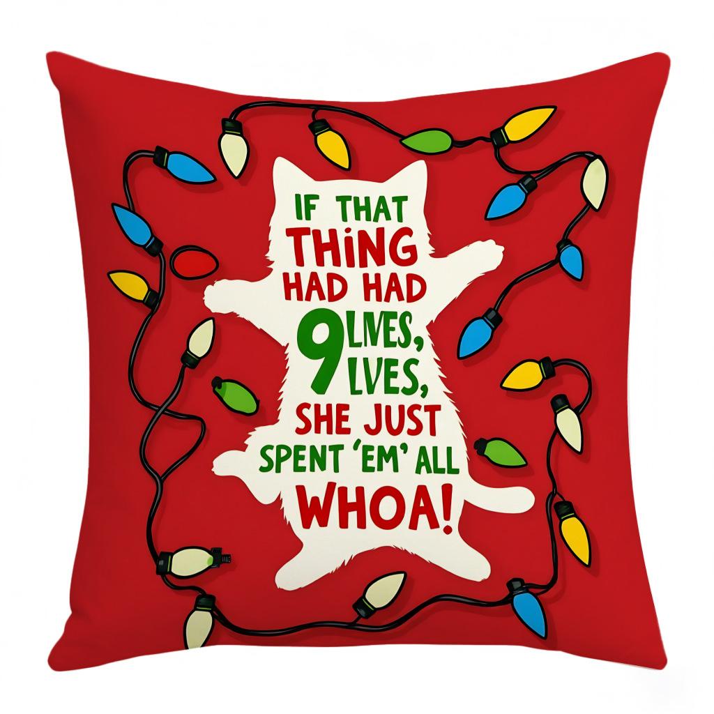 Leinen Plüsch Leder Samt Weihnachten Cartoon Druck Weihnachtsmann Glocke Kindlich Wohnzimmer Schlafzimmer Kissenbezug