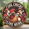 Vintage Iron Rooster Sign Farmhouse Wall Decor Outdoor Hanging Metal Art