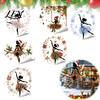 Removable Vinyl Wall Decor Christmas Ballet Girl Static Window Clings, Xmas Glass Decals, Winter Non Adhesive Residue Film Ballerina Elf Stickers for