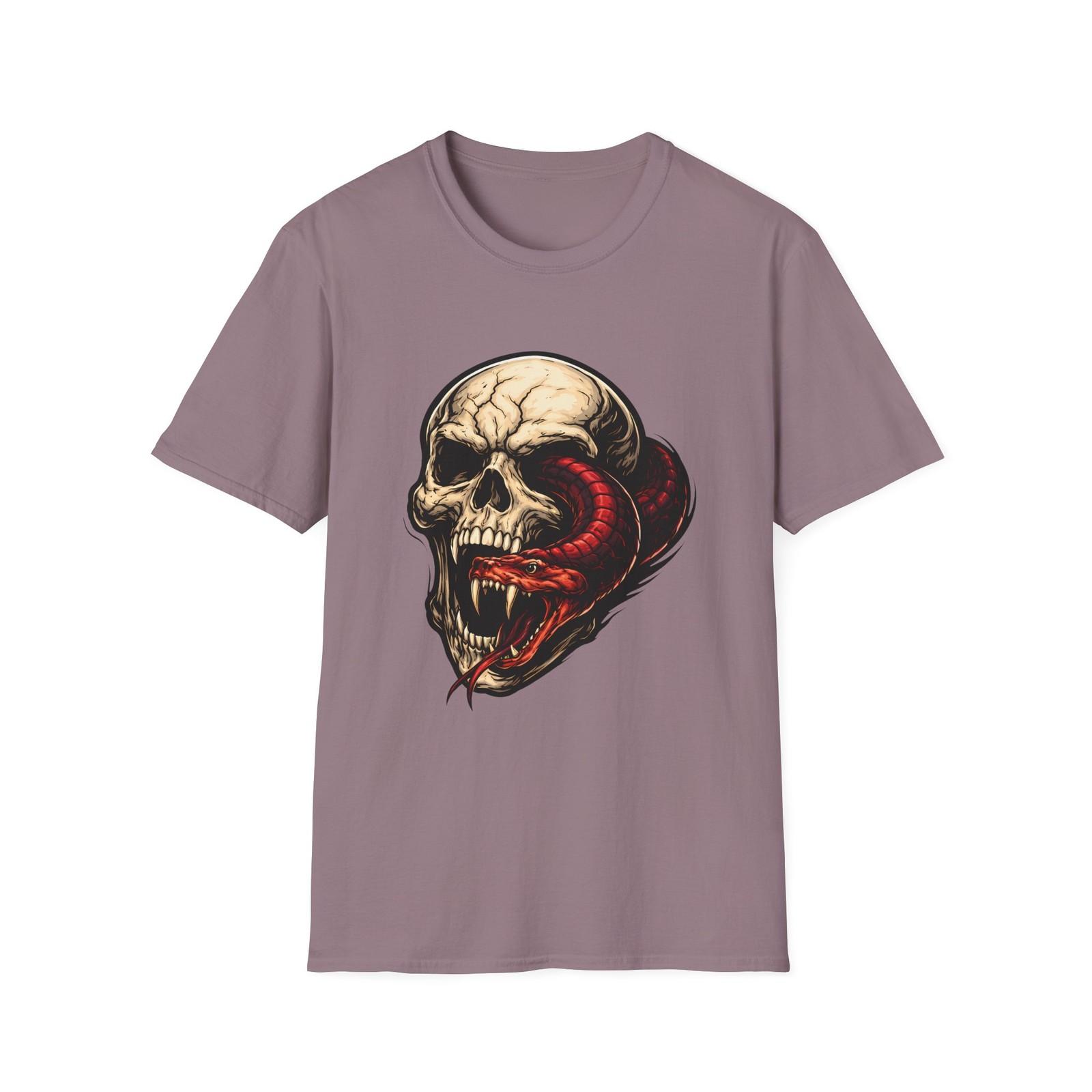 Unisex Softstyle T-Shirt Skull Snake Gothic Horror Tattoo Dark Fantasy S