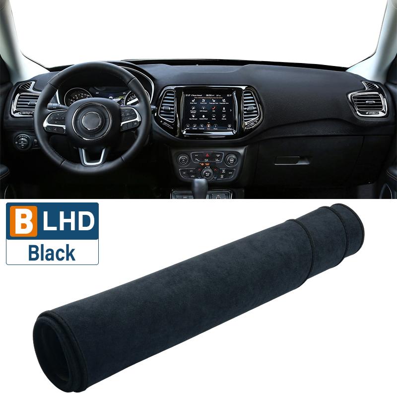 For Jeep Compass 2017 2018 Car Dashboard Sun Shade Cover trument Panel Mat Non-slip Pad Interior Accessories LHD Black
