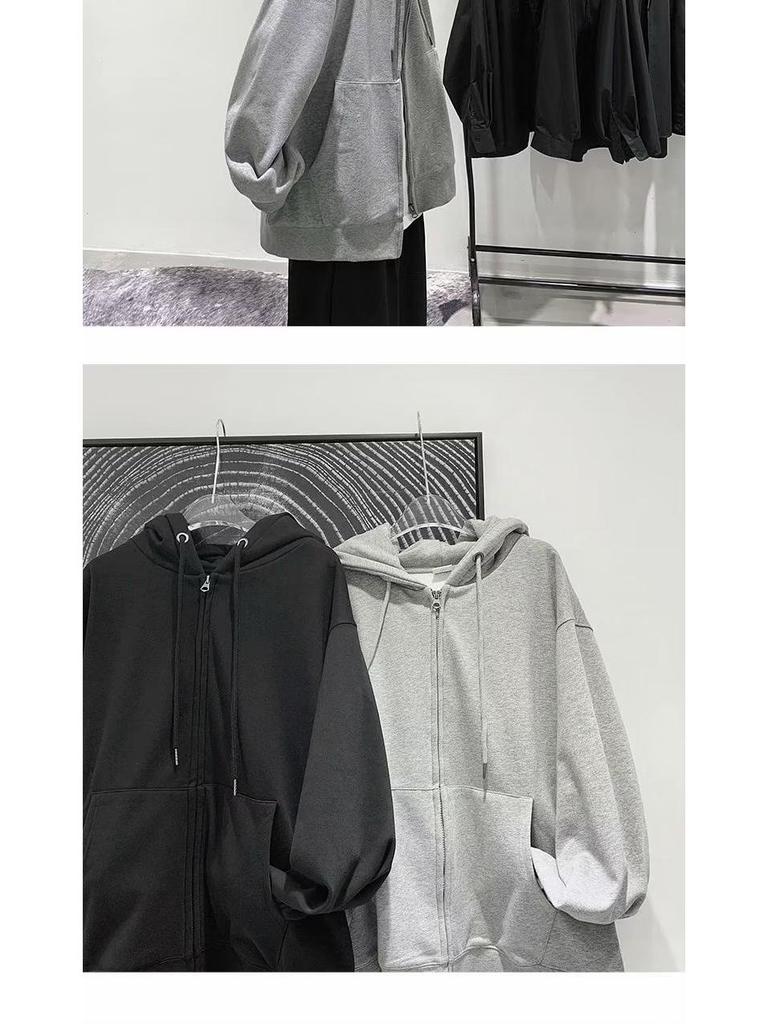 Men's Autumn Plus Velvet Zipper Cardigan Hoodie
