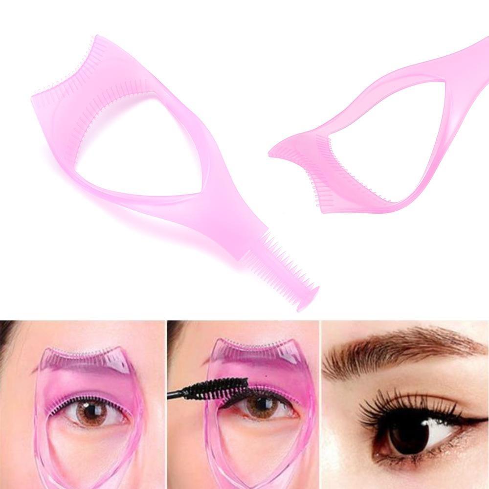 Crystal Mascara Shield Eyeliner Assistant 3 In1 Eyelashes Tools 3-In-1 Eyelash Comb Template  Women