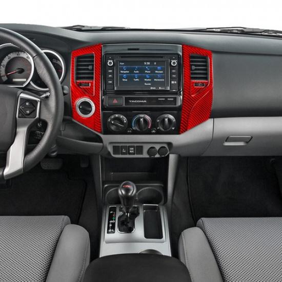 8Pcs Red Carbon Fiber Interior Center Air Vent Cover Trim For Toyota Tacoma 4WD