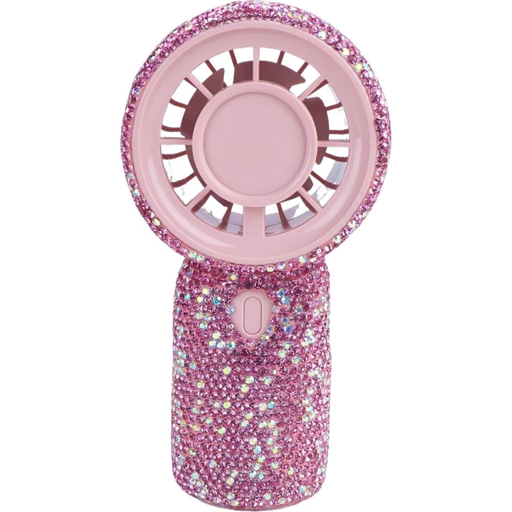 Mini Portable Fan Cute Diamond Handheld Personal Fan USB Rechargeable Pocket Desktop Fan for Travel Outdoor