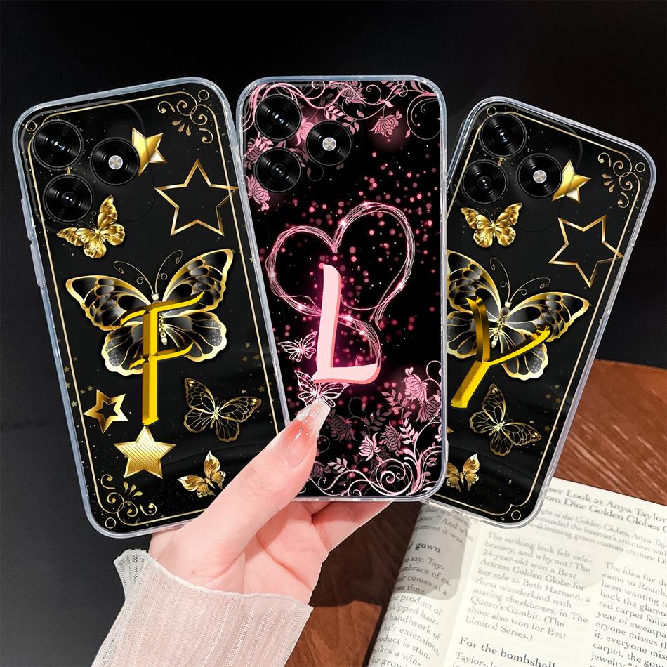 For Honor Play 10A 10T 9A 7T Phone Case Pink Heart Letters Soft Clear TPU Silicone Cover For Honor Play10 A 9 A Lightweight Capa