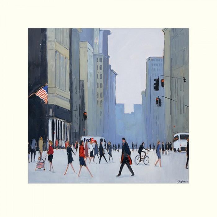 Impressão de Jon Barker 5th Avenue Nova York 40cm x azul/branco