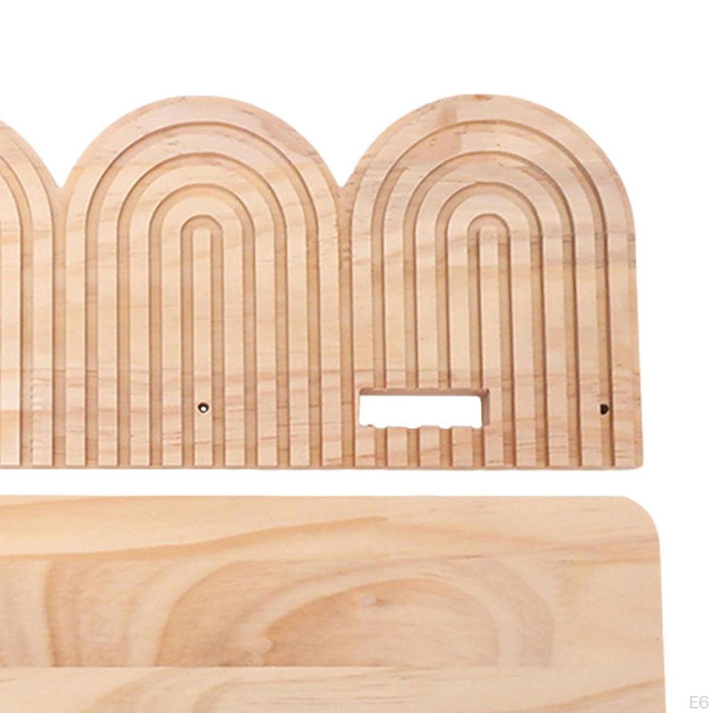 Boho Wall Shelf Arch Modern Book Display Bohemian Trinket Storage Rack Wood Float Shelves for Living