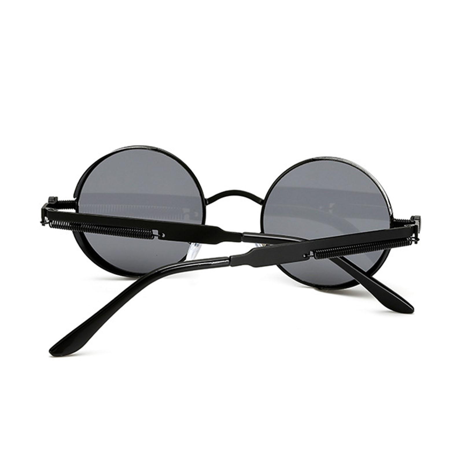 

Round Steampunk Sunglasses Men Women Retro Fashionable Metal Frame UV Protection Sunglasses for Travel