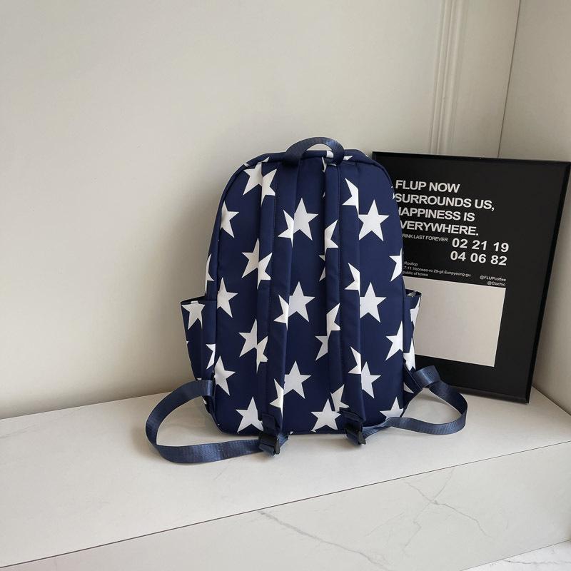 

Холщовый рюкзак женский повседневный большой емкости модный школьный рюкзак для школьников средней школы с пентаграммой дорожный рюкзак темно-синий