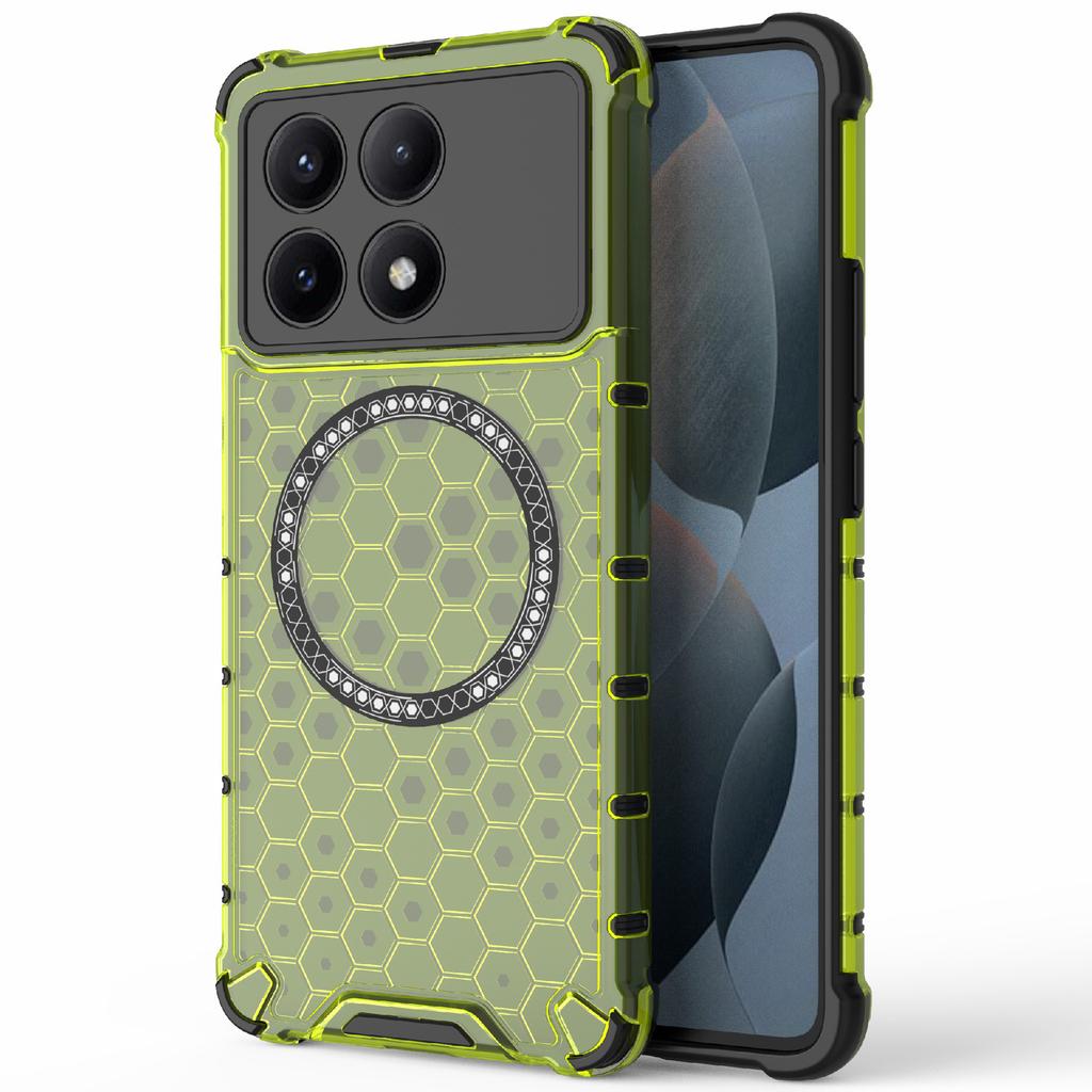 For Xiaomi Redmi K70E 5G/Poco X6 Pro 5G Magnetic Phone Case Honeycomb TPU+PC Back Cover