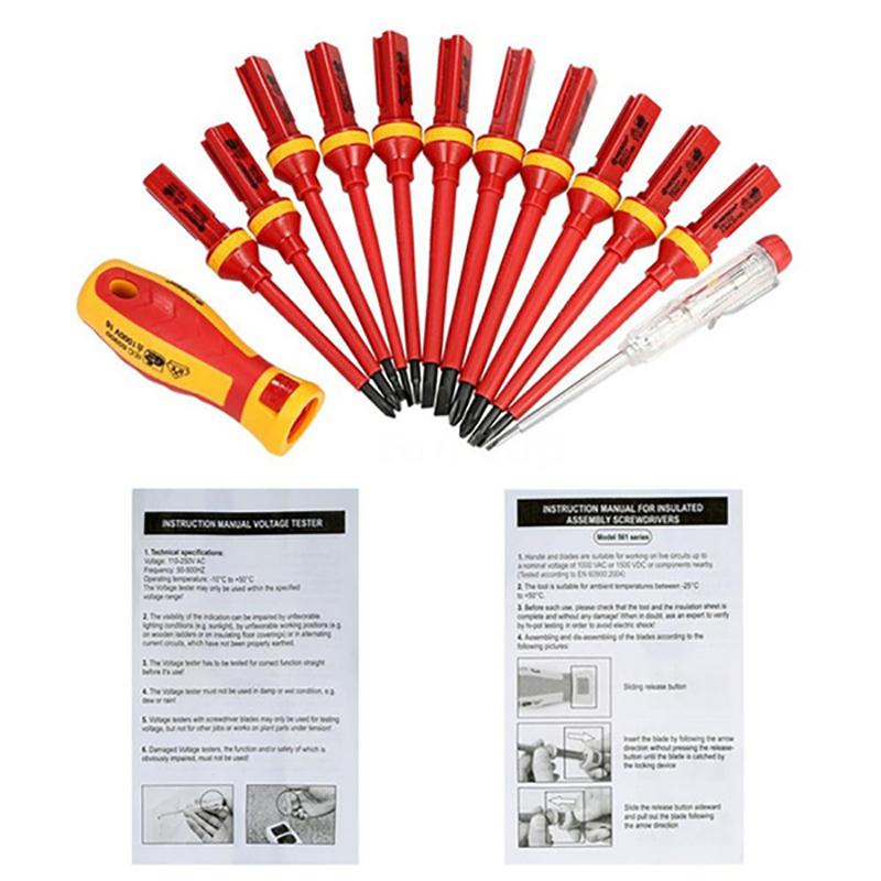 7/13-teiliges, austauschbares, isoliertes Schraubendreher-Set für 1000 V
