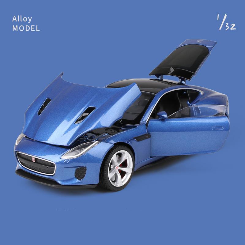 

1:32 Jaguar F-TYPE Coupe Модель автомобиля из сплава, литые игрушечные транспортные средства, металлическая модель автомобиля, высокая имитация звука и света, детская игрушка в подарок синий