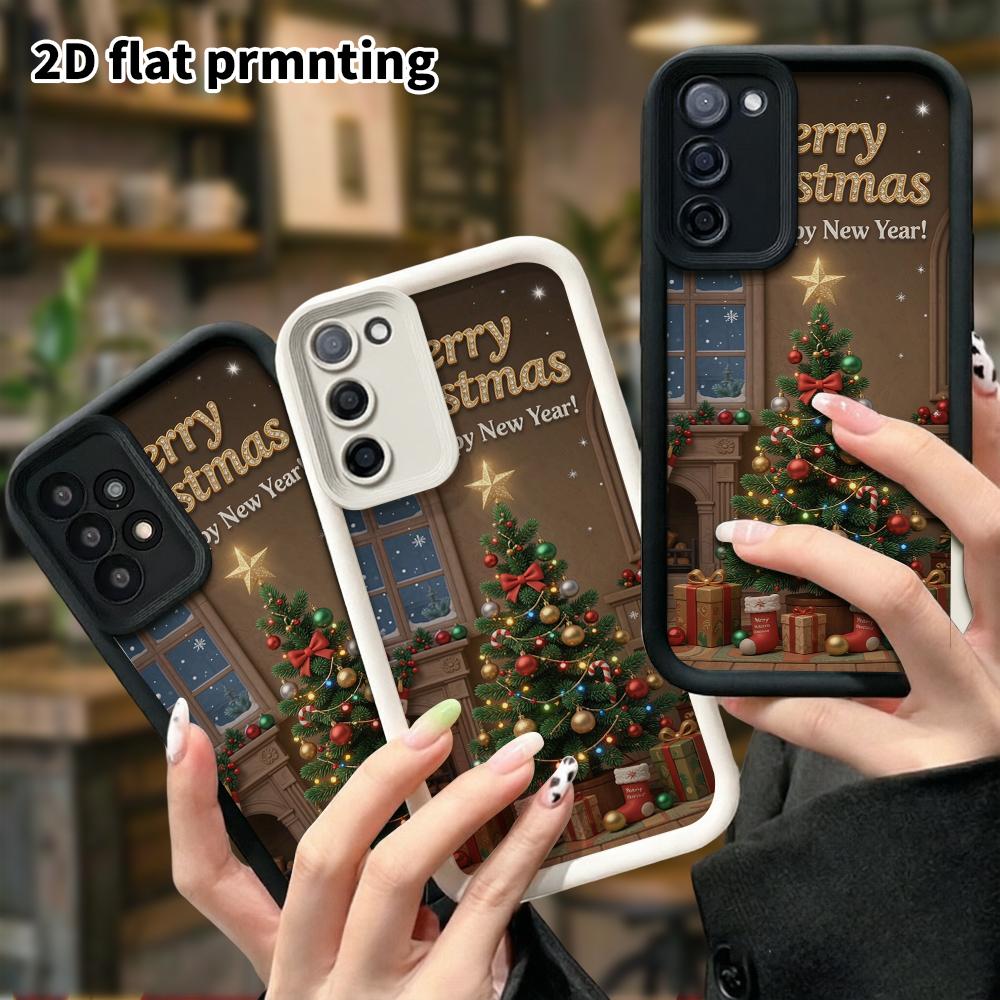Phone Case: 2D Flat Samsung Galaxy A34 A35 M05 M06 S20 S22 S21 FE Plus 5G Stepped Protective Case, New Year Theme, Christmas and Halloween Gifts