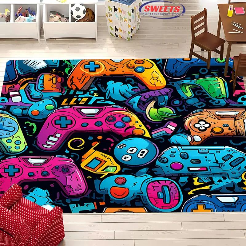 Funny Game Controller Area Carpet,Rug for Living Room Tapete for Bedroom Sofa Kitchen Doormat Decor,Kids Non-slip Floor Mat Gift