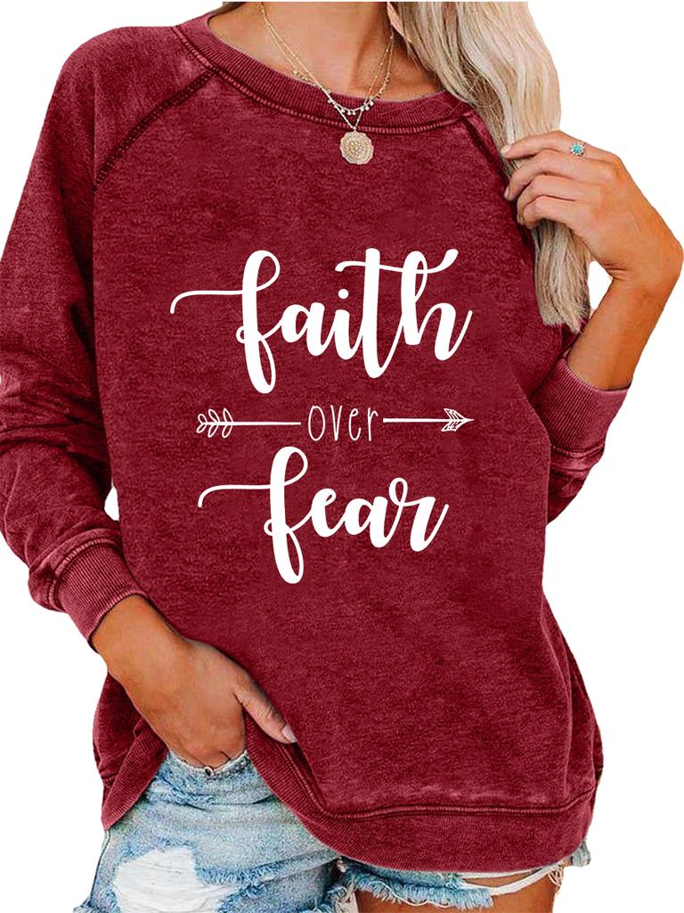 Female Spring/Fall Sweatshirt Fashion Print Top Women's Oversized Pullover Sweatshirt Versatile Top