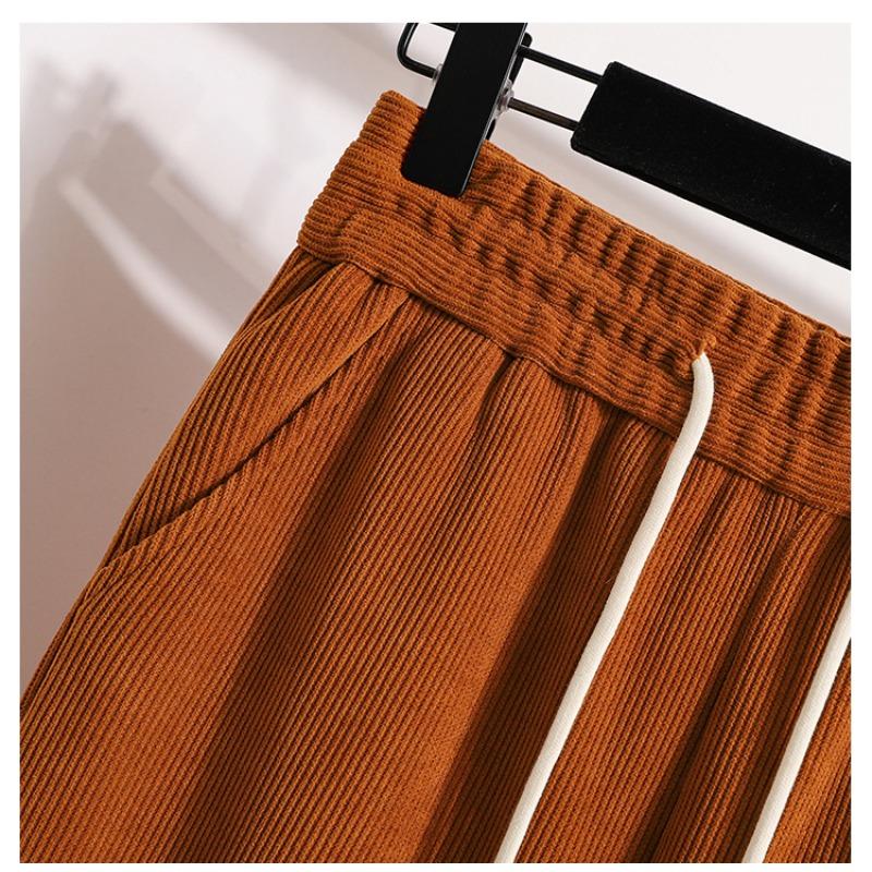 Dimanaf 2025 Autumn Plus Size Harlen Pants New Women Corduroy Fashion Loose Pleated Vintage Pants