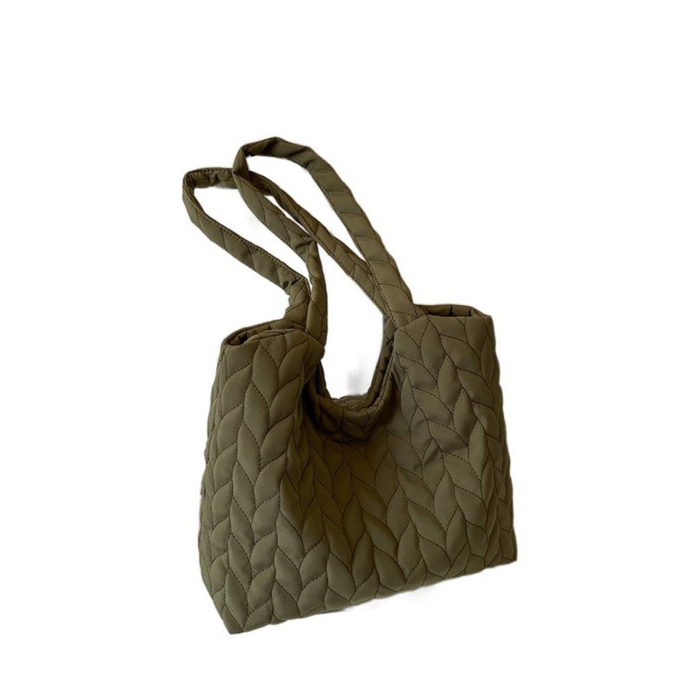 Měkká bavlnou polstrovaná prošívaná taška přes rameno Jednobarevná dámská podpažní taška Přenosné kabelky Víkend