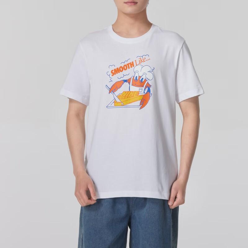 Nike Men's White Trendy Graphic Short-Sleeve T-Shirt