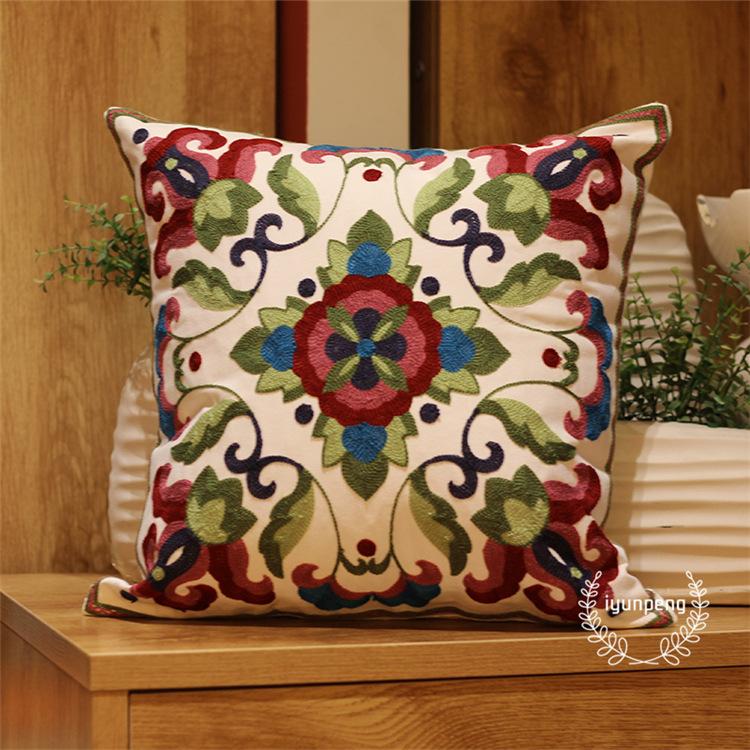 Modern Minimalist Style Embroidered Pillow Cushion Head Back Rest Pillow Sofa Pillow Cover