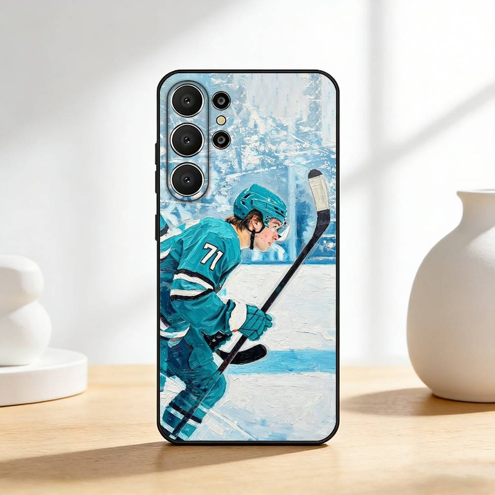 COOL M-Macklin Celebrini Phone Case For Samsung S26,S25,24,23,22,30,21,10,9,Ultra,Plus,Lite,FE Soft Black Case