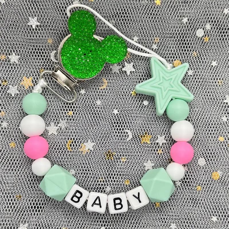Baby Pacifier Clip Personalised Name Dummy Nipple Holder Chains Newborn Feeding Newborn Custom Pacifiers Clip Chew Teething Toys