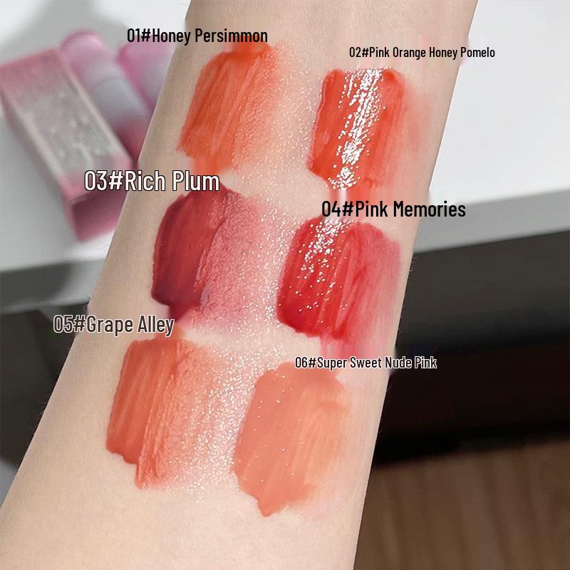 CACE Moisturizing Pink Plump Lips Lip Gloss: Cold Brew Wind Chime Mirror Finish, Watery Light, Non-Sticky.