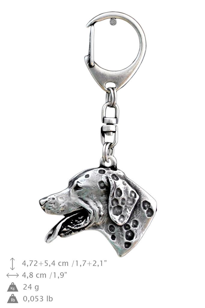 Dalmatian, Carriage Dog, Spotted Coach Dog - Silver-plated Key Ring with Dog, Handbag Decoration, Backpack Pendant by Art-Dog Brand