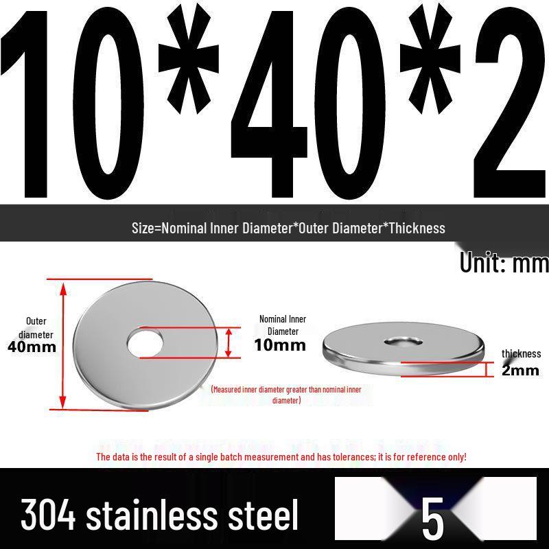 Thickened 304 Stainless Steel Flat Washer Spacer (M2-M36)