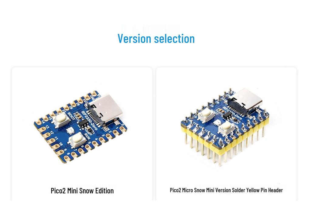 RP2350-Zero Dev Board: Raspberry Pi RP2350 with Optional Pin Headers for Unused IO