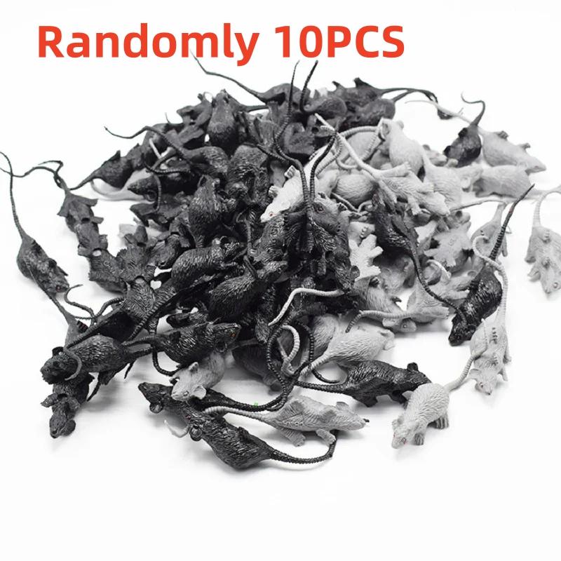 New Type of Prank Mini Mouse Model And White Flower Spider Horror Spoof Scary Halloween April Fools Toy Plastic Animals Figures