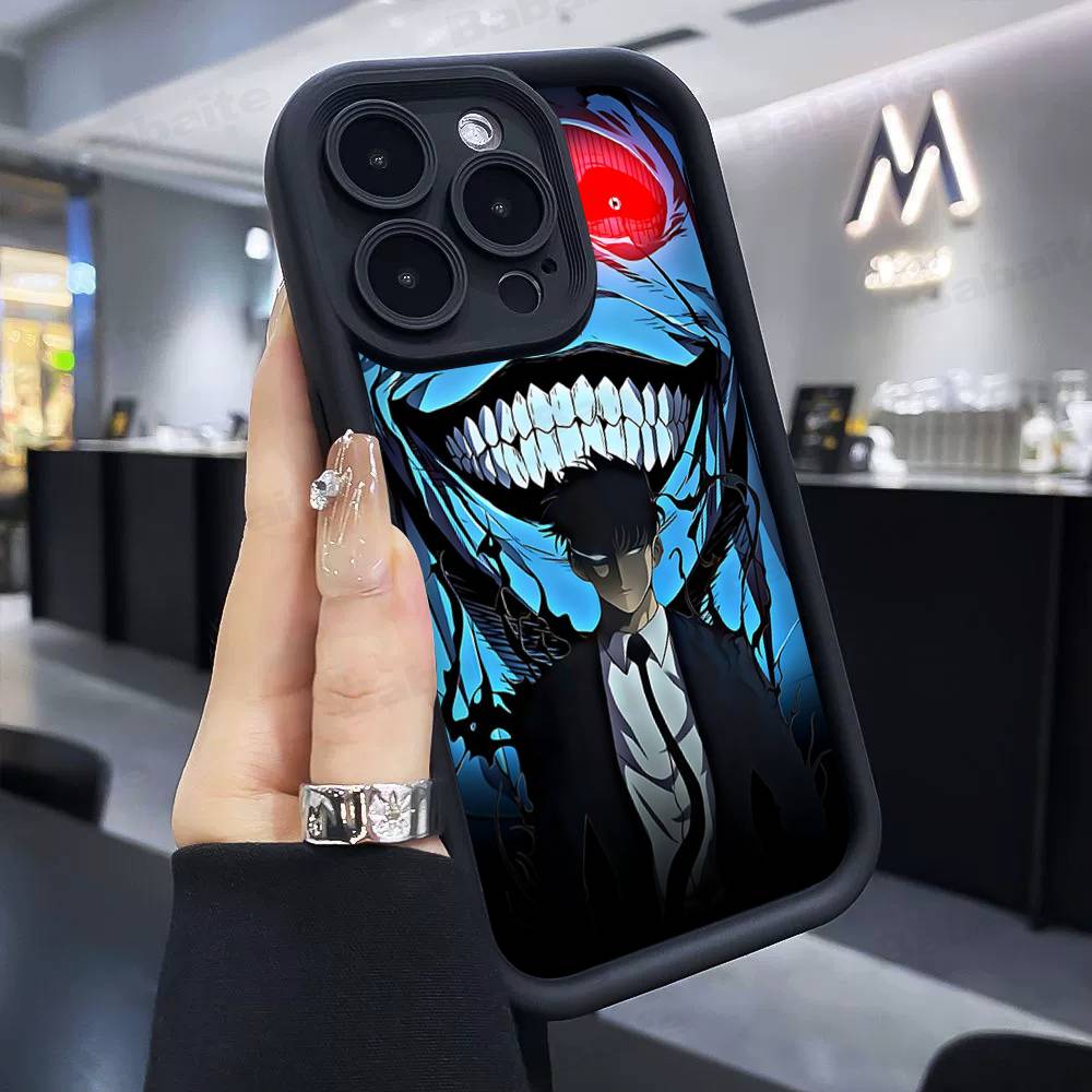 Popolare S-Solo L-Leveling Anime Custodia per Telefono Custodia per Telefono Per IPhone 17 16 15 14 13 12 11 Pro Max Plus Copertura Morbida Nera