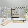 Wood Base Jewelry Display Stand with Detachable Funtion Earring Organizer for Tabletop Storage Home Shop Decoration