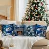45X45Cm Floral Snowman Christmas Pillowcase Bedroom Cushion Cover 100% Polyester Living Room Cushion Pillowcase Home Decor