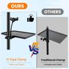 Microphone Stand Tray Adjustable Clip Microphone Stand with Cell Phone Stand Heavy Duty Stand Tray Suitable for Live Karaoke Sheet Podcast Recording