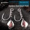 ECOODA Green Blue Stainless Steel Anti-Corrosion Spinner Hook for Sea Fishing