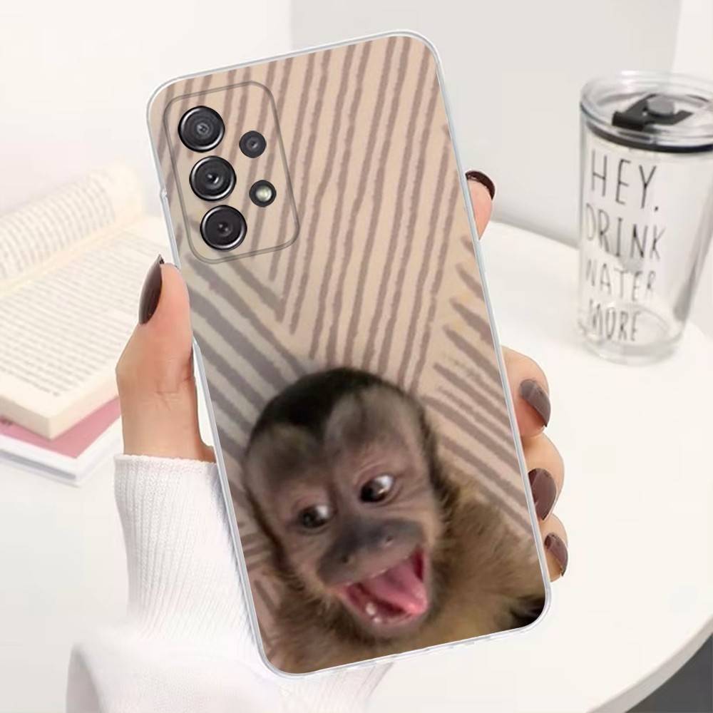 Cute Funny Monkey For Samsung A30,51,71,S9,Ultra,S20,FE,21,PIus,10,22,Lite,23,Transparent, Silicone Case
