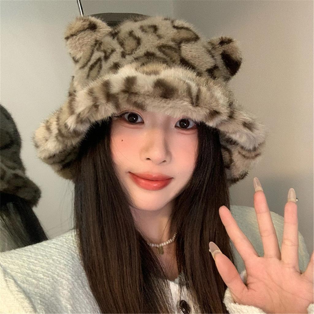 Kids Ushanka Head Wrap Thicken Furry Bear Hat for Climbing Skiing Sports Ushanka Fisherman Hat Oversized Headwear