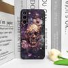 Retro Gothic Night Flower Skull Head Printed Phone Case for Samsung Galaxy A56 A14 A55 A16 A54 A36 A53 A52 A51 Floral Soft Cover