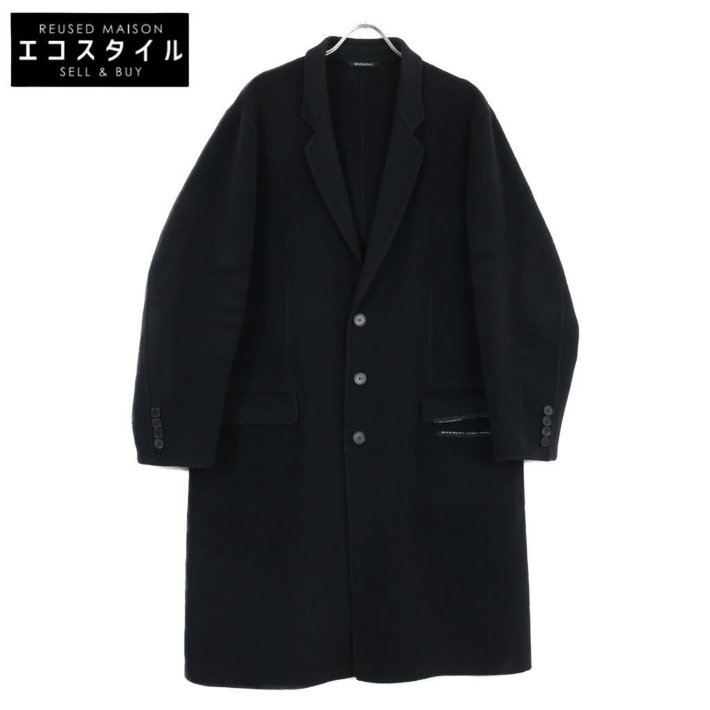 GIVENCHY BMC04912ZE Wool 90% Cashmere 10% 3B Chester Coat coat 54 blackUsed