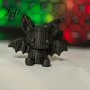 3D Printed Bat Statue Figurine with Knitted Texture Cartoon Halloween Decoration Ornaments Cute Animal for Desk Shelf Display And Home Decor Office