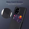For Honor 200 Pro 5G Case PU Leather Card Slot Cloth Texture Hard PC Phone Cover
