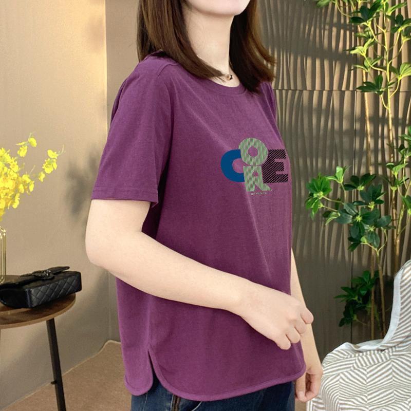 Trendy Plus Size Summer Floral T-Shirt: Loose, Slimming, and Youthful Women s Top 2XL