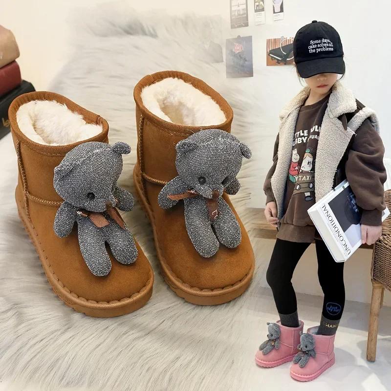 Botas Para Niña Platform Kids Boot 2025 WinterNew Plush Snow Boot Cartoon Boy CottonShoe Cute Girl Shoe Ankle Boot Kid Shoe Bota