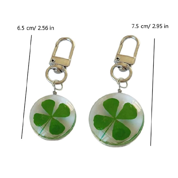 Elegant Four Leaf Clovers Hanging Charm Beautiful Large Four Leaf Clovers Pendant Keyrings Delicate Keychain Accessory