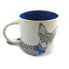 Les Trésors De Lily [M9881] - Mug céramique 'Wild about Words' (Chihuahua) bleu