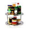 2 Tier 360 Degree Metal Rotating Spices Fruit Tray Turning Table Cake Rack Hold Organizer Home Kitchen Storage Rack Stand Basket